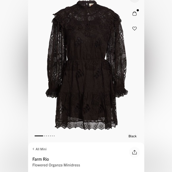 FARM Rio Black Lace Knee-Length Dress - Picture 3 of 3